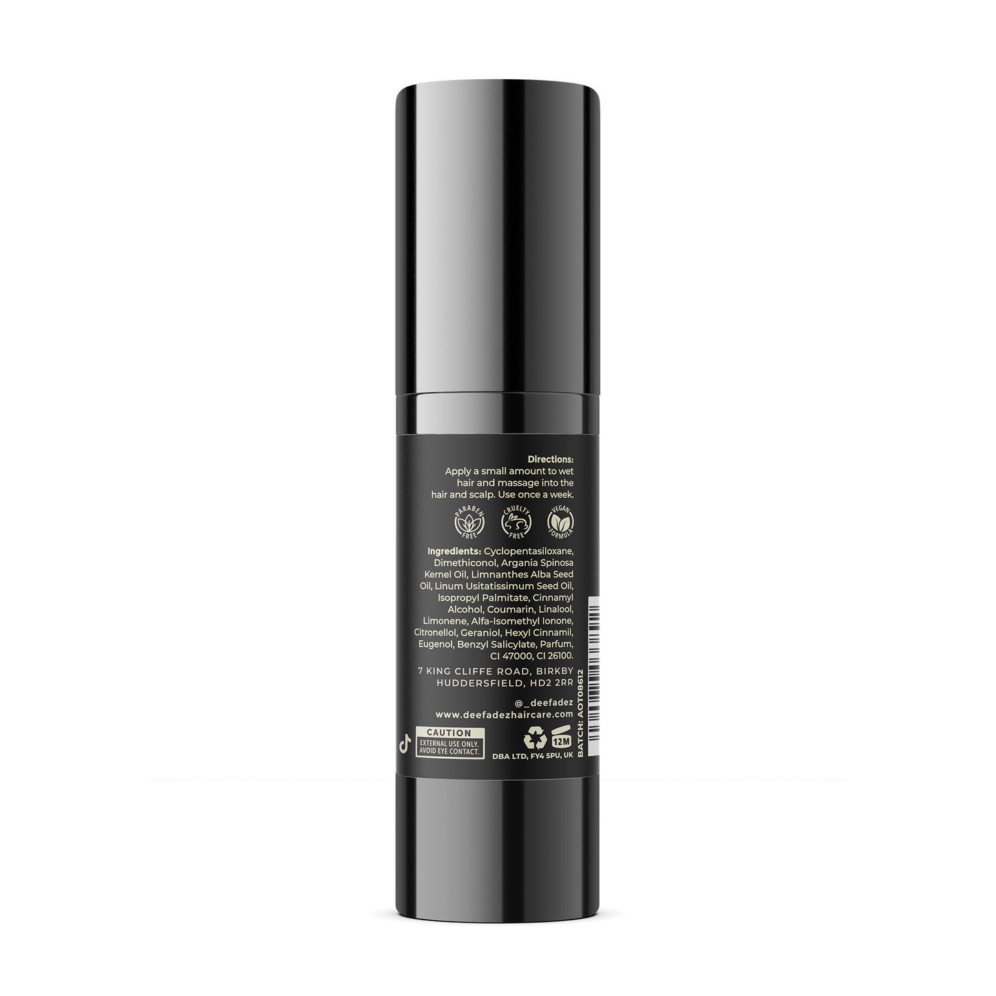 DEE FADEZ ARGAN OIL WITH VITAMIN A & E OIL FOR PERMED / CURLY HAIR / CHEMICALLY TRATED HAIR